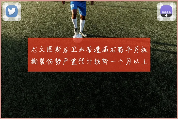 尤文图斯后卫加蒂遭遇右膝半月板撕裂伤势严重预计缺阵一个月以上